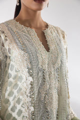 Stitched Embroidered Net Suit