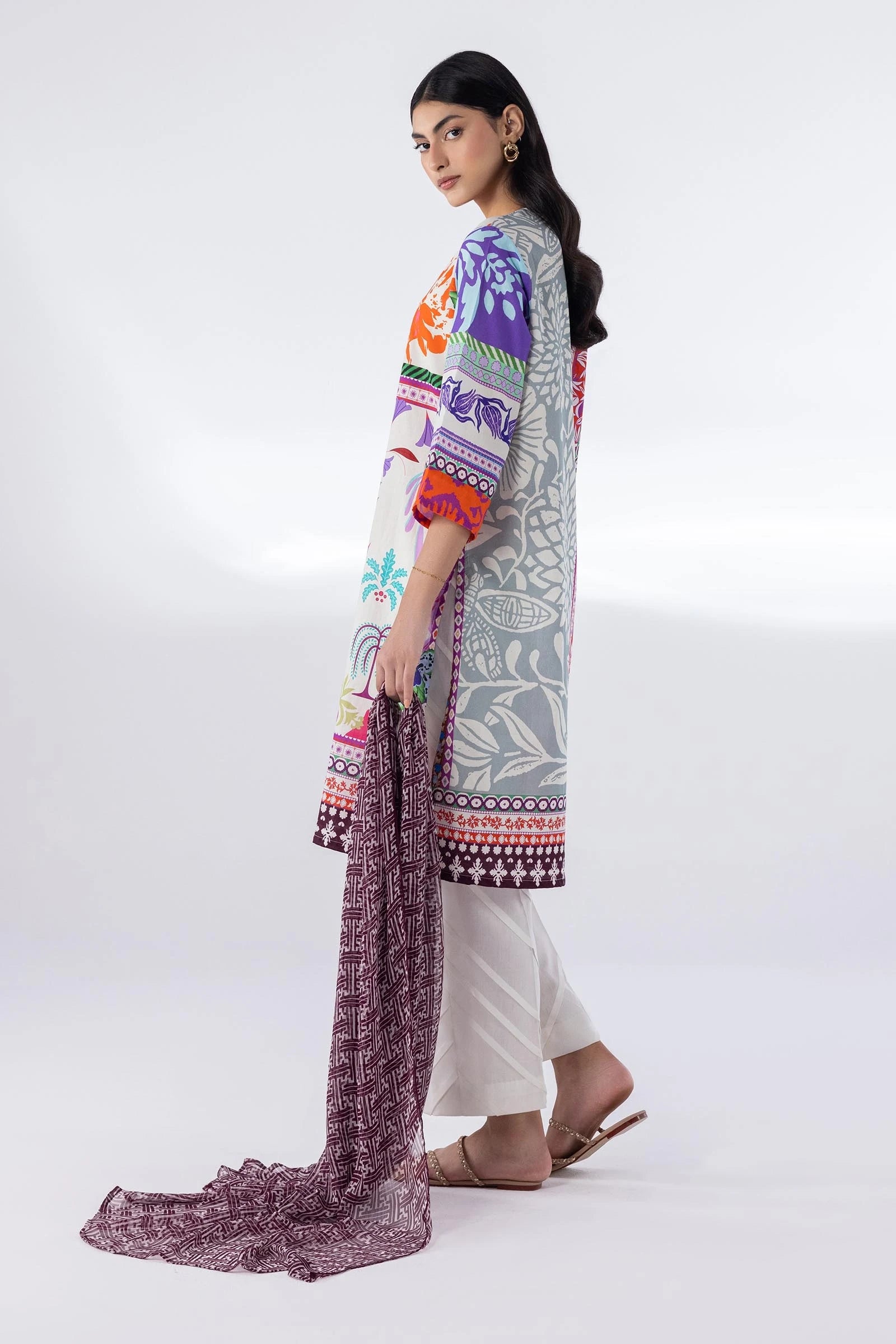 Stitched Mahay Lawn Shirt + Dupatta