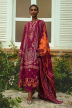 Unstitched Embroidered Muzlin Slub Suit