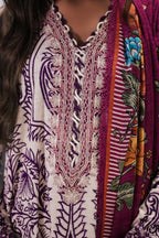 Unstitched Printed 2 Piece Slub Suit