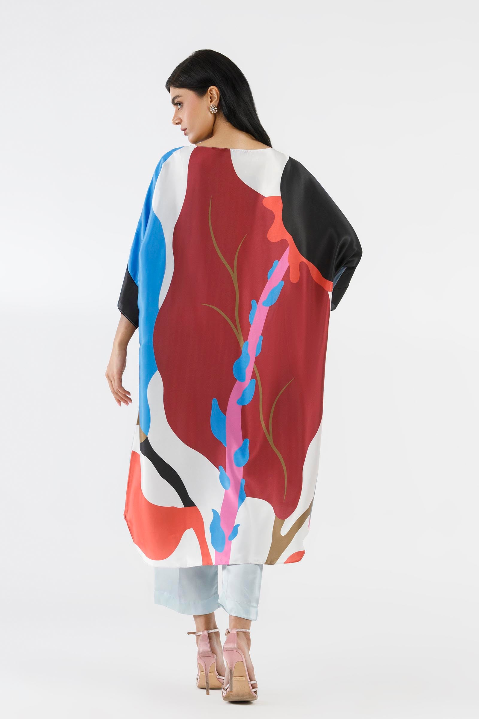 Stitched Printed Satin Shirt+ Culotte