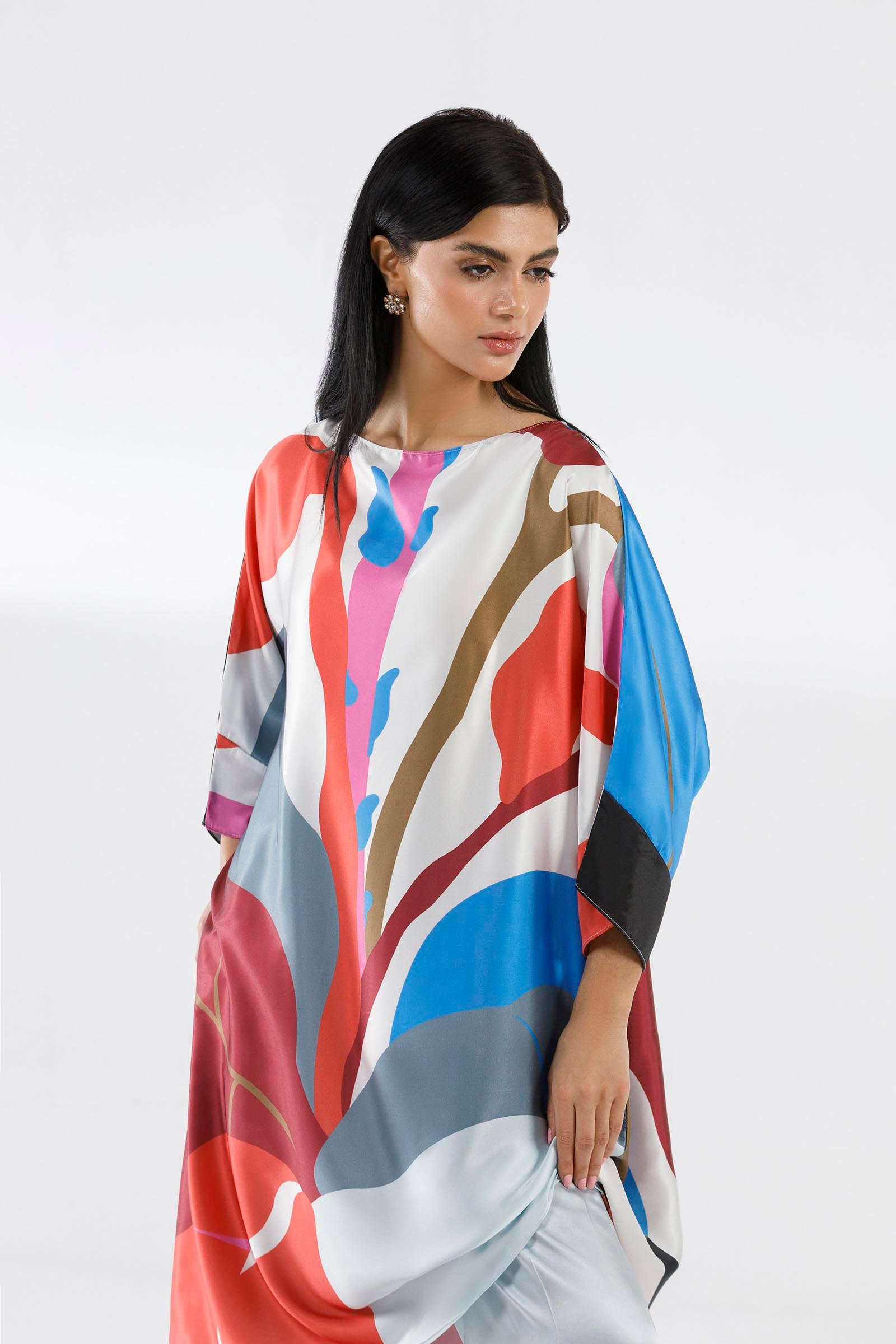 Stitched Printed Satin Shirt+ Culotte Secondary image