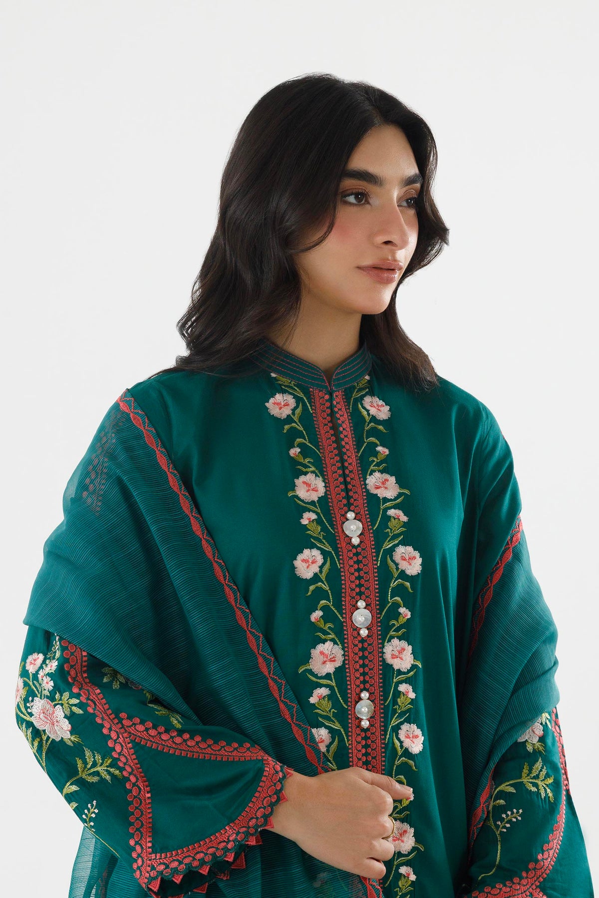Stitched Embroidered Lawn Suit