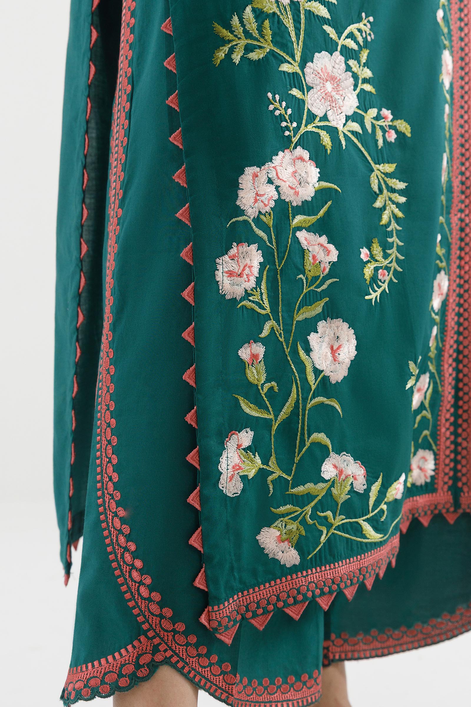Stitched Embroidered Lawn Suit