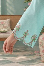 Stitched Embroidered Slub Lawn Suit
