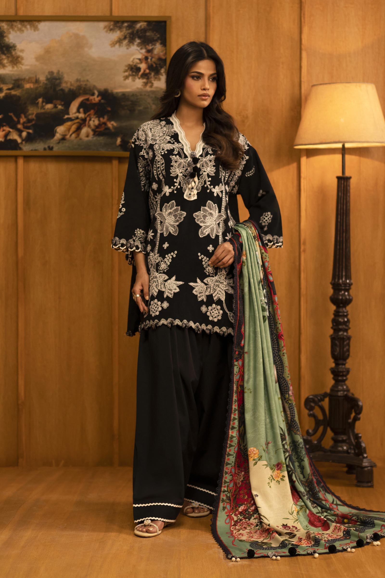Unstitched Slub Muzlin 3 Piece Suit Main image