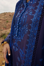 Unstitched Embroidered Muzlin Slub Suit