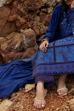 Unstitched Embroidered Muzlin Slub Suit