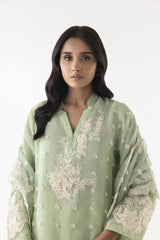 Stitched Brochia Embroidered Shirt + Culotte + Dupatta
