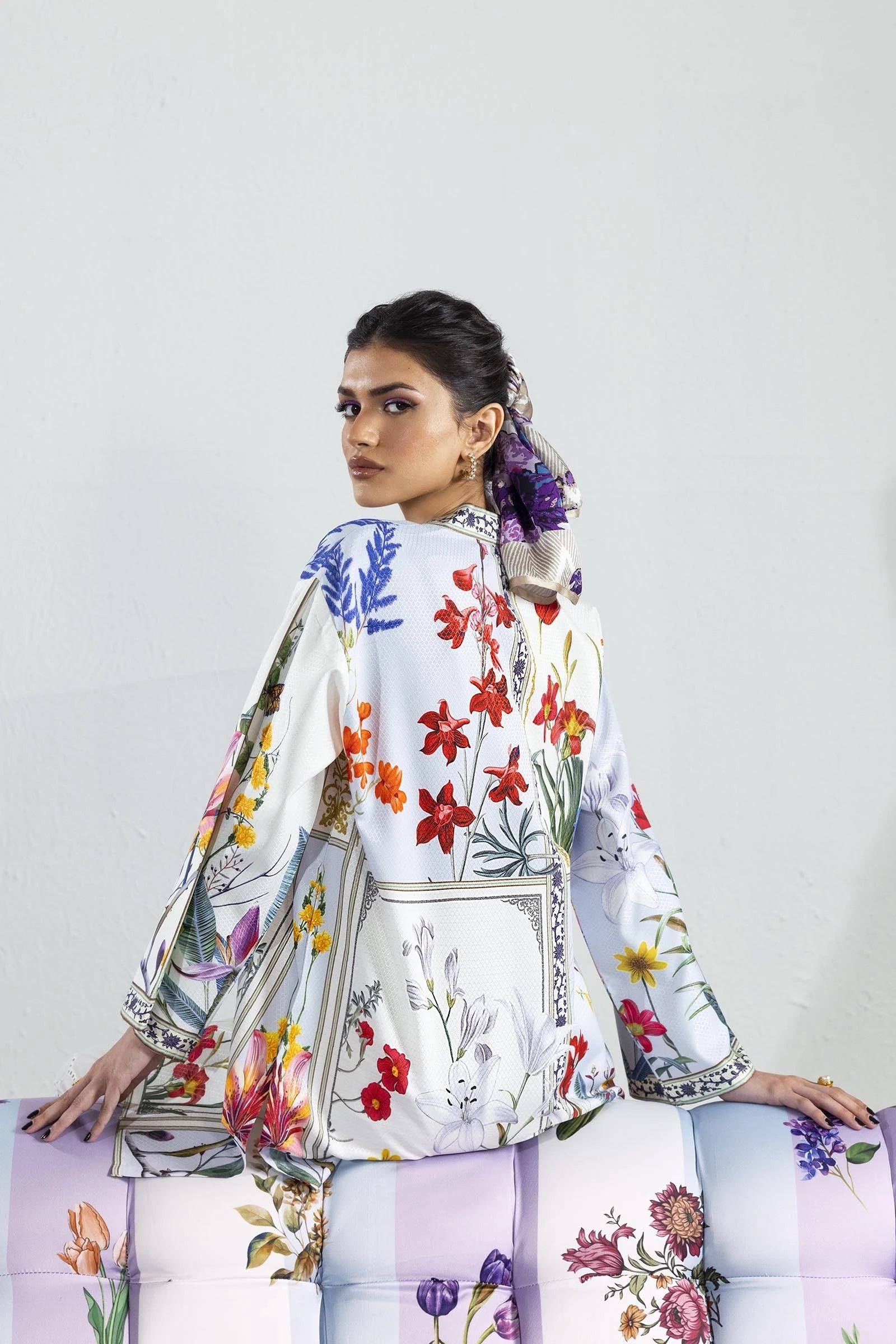 Stitched Blended Jacquard Printed Shirt