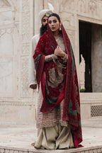 Unstitched Embroidered Raw Silk Suit