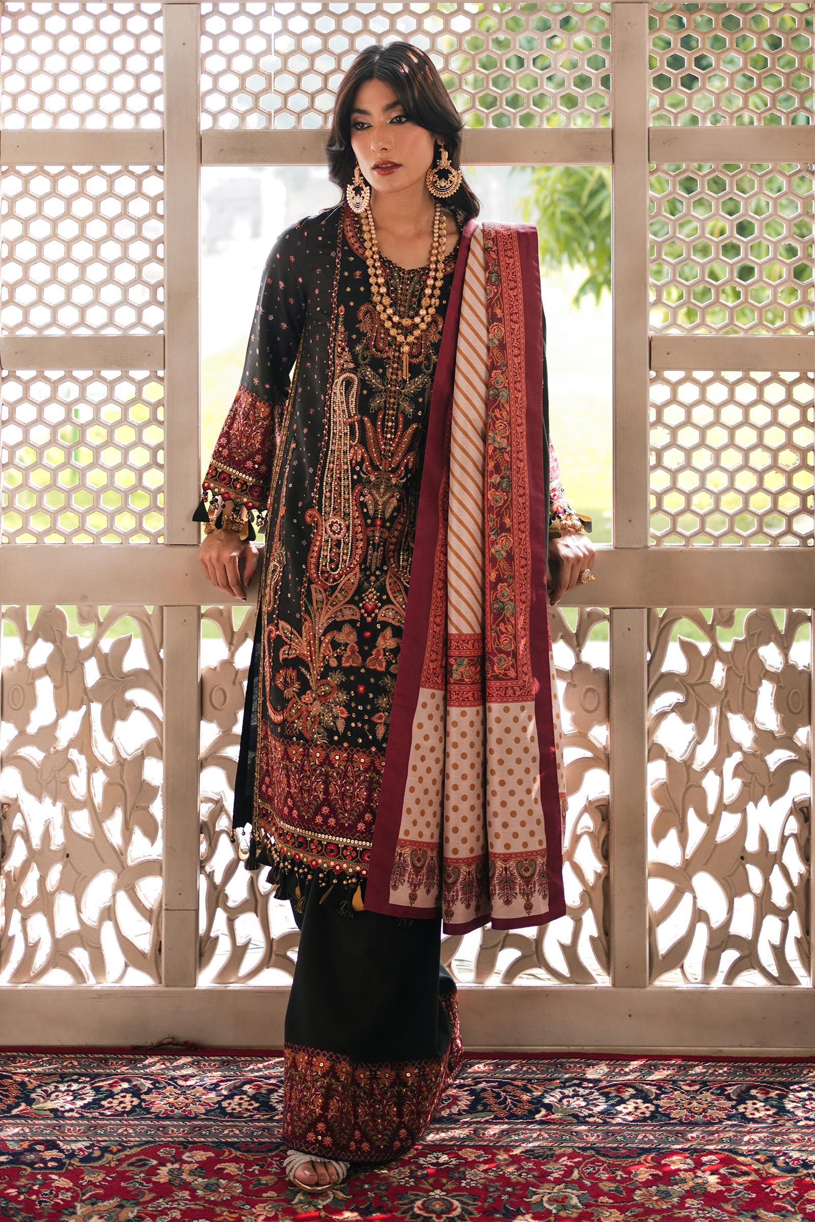 Unstitched Embroidered Raw Silk Suit
