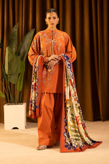 Unstitched Slub Muzlin 3 Piece Suit