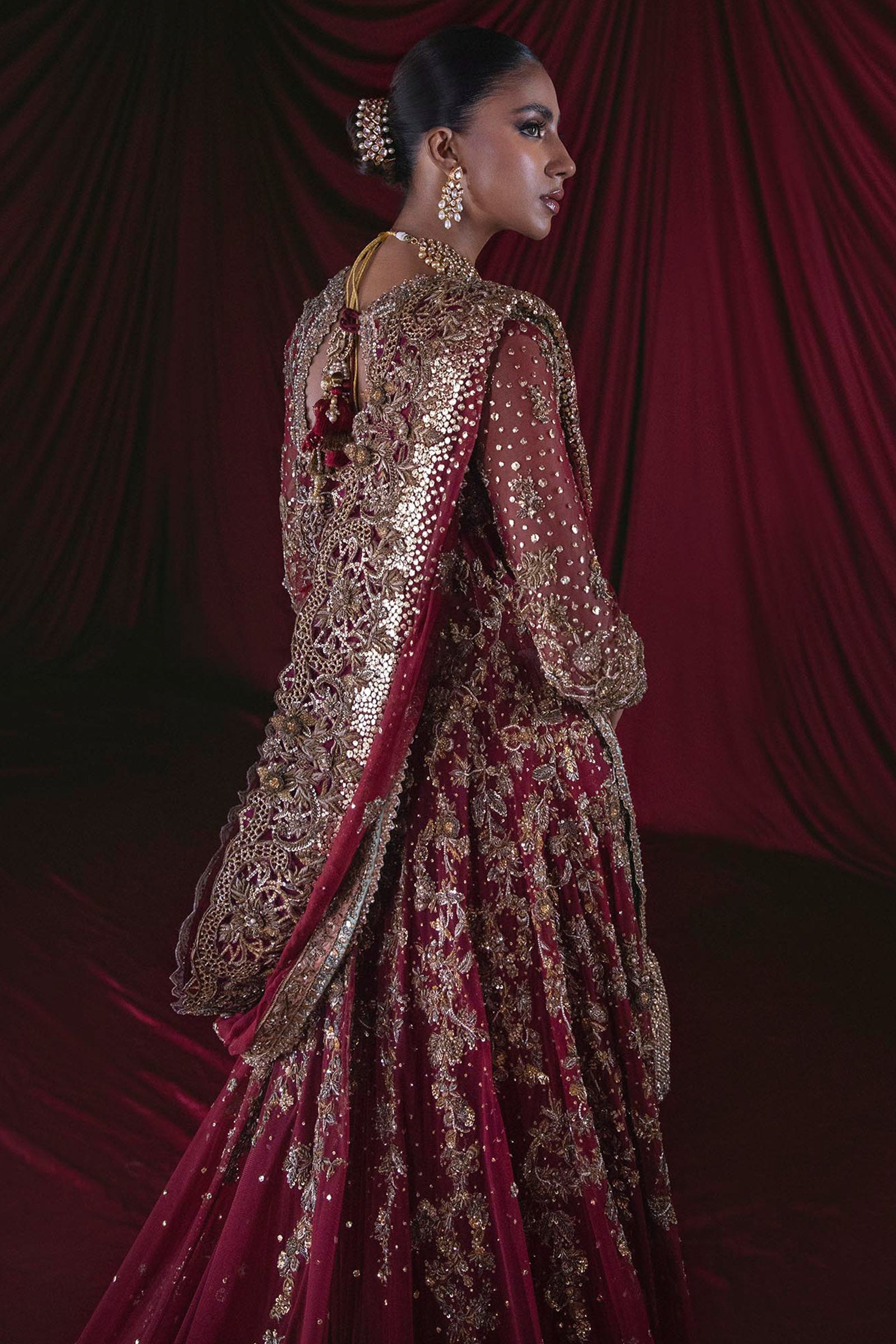 B-384 (Garnet Mukesh Bridal)
