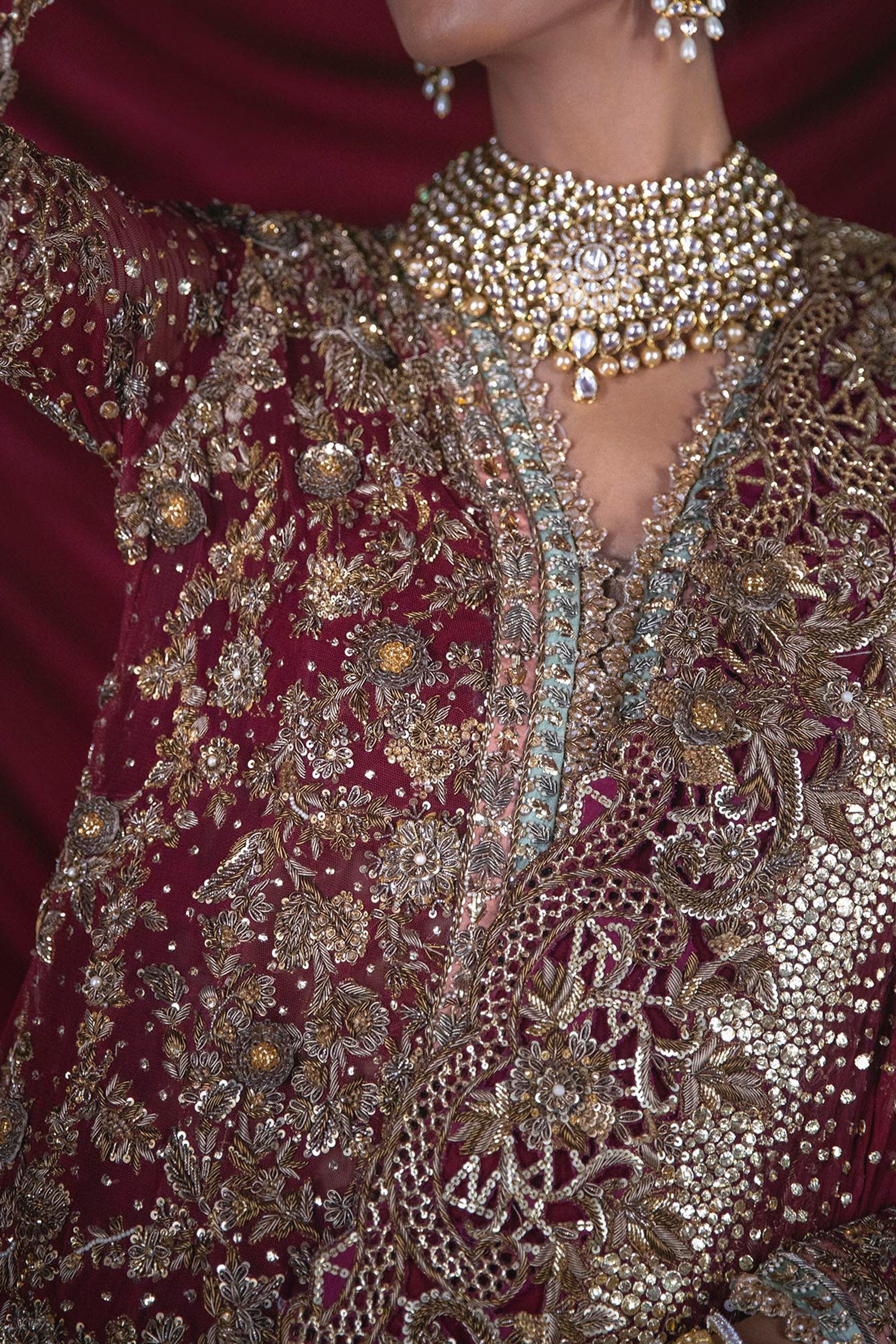 B-384 (Garnet Mukesh Bridal)