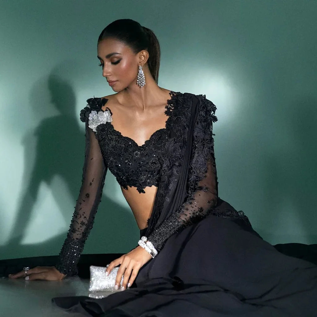 Black & Black Saree (P-278)