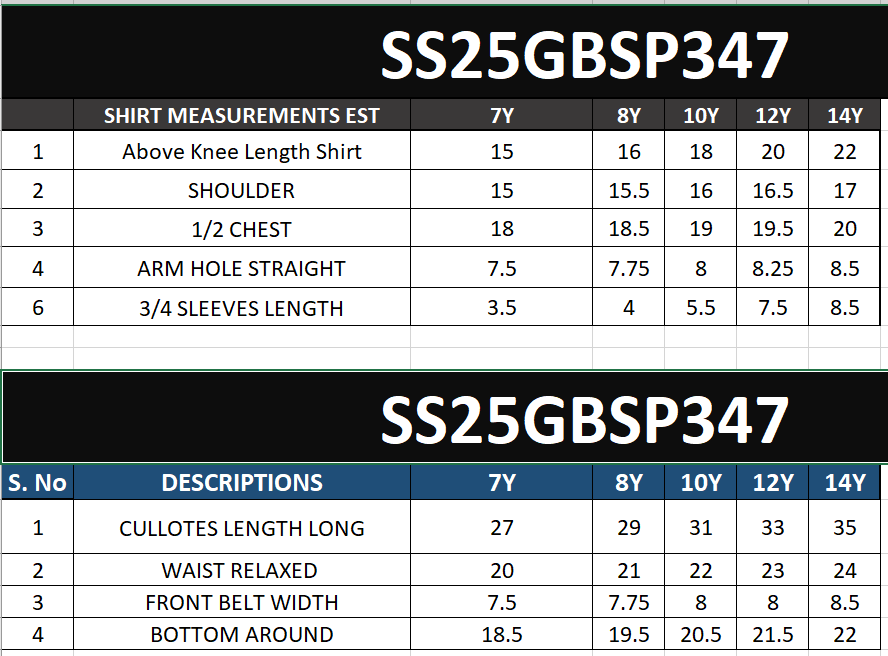 Size Chart