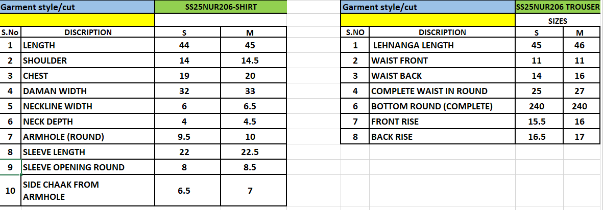 Size Chart