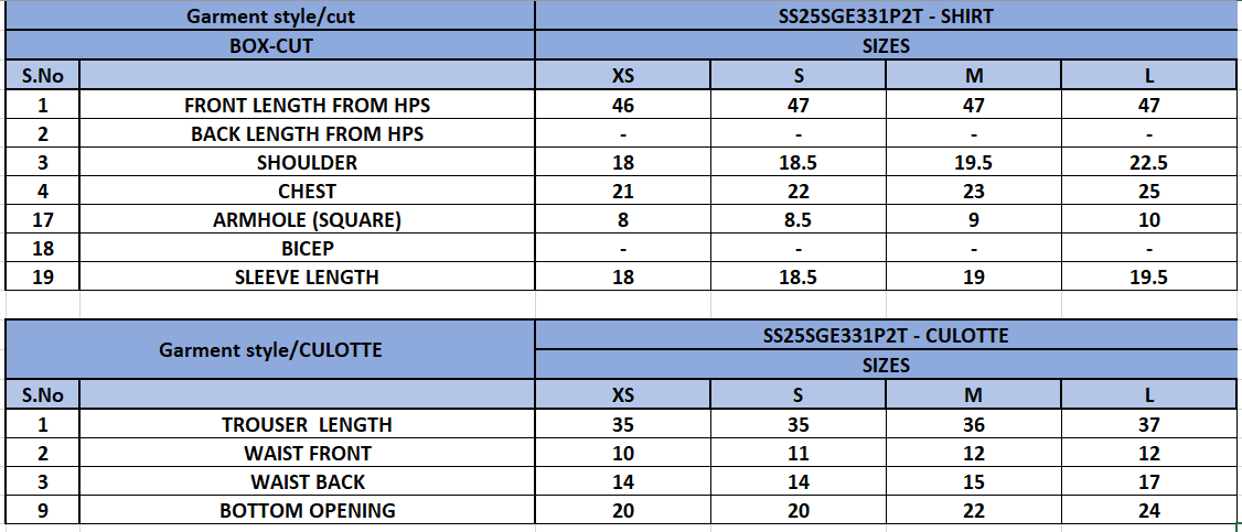 Size Chart