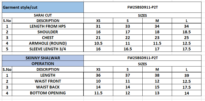 Size Chart
