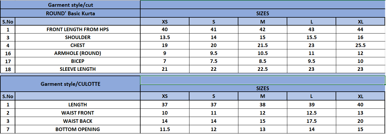 Size Chart