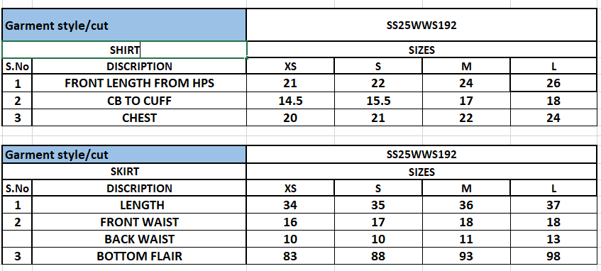 Size Chart