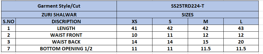 Size Chart