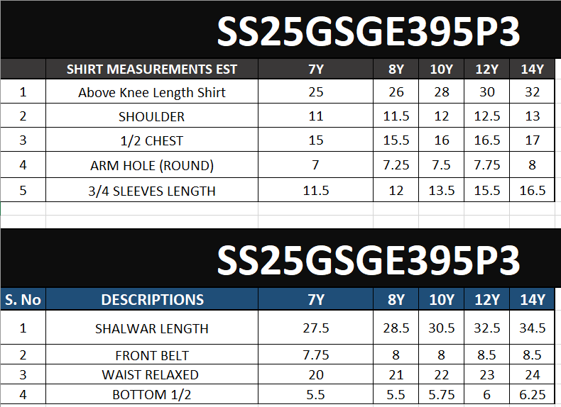 Size Chart