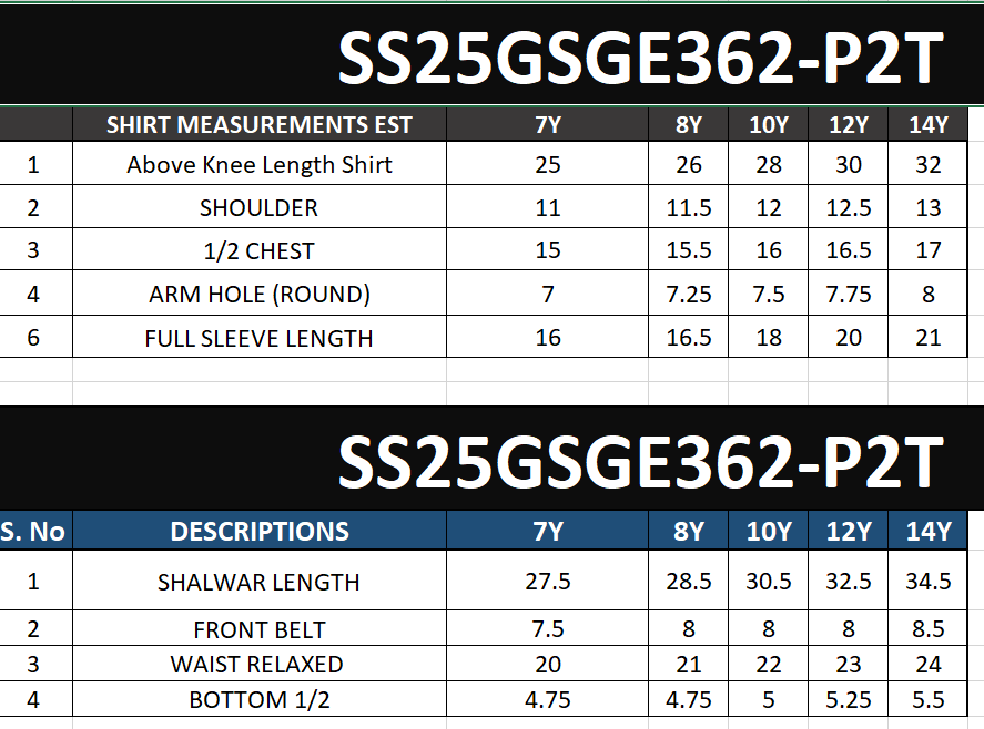 Size Chart