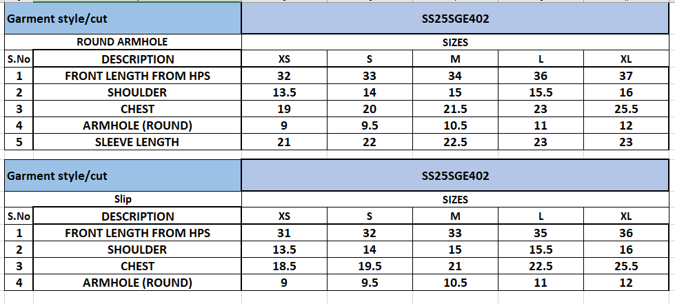 Size Chart
