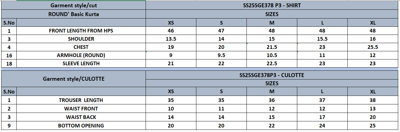 Size Chart