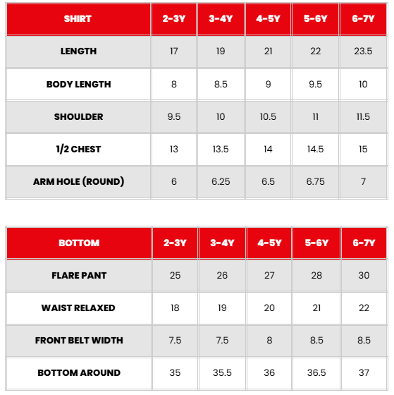 Size Chart