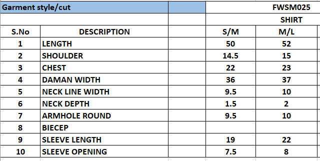 Size Chart