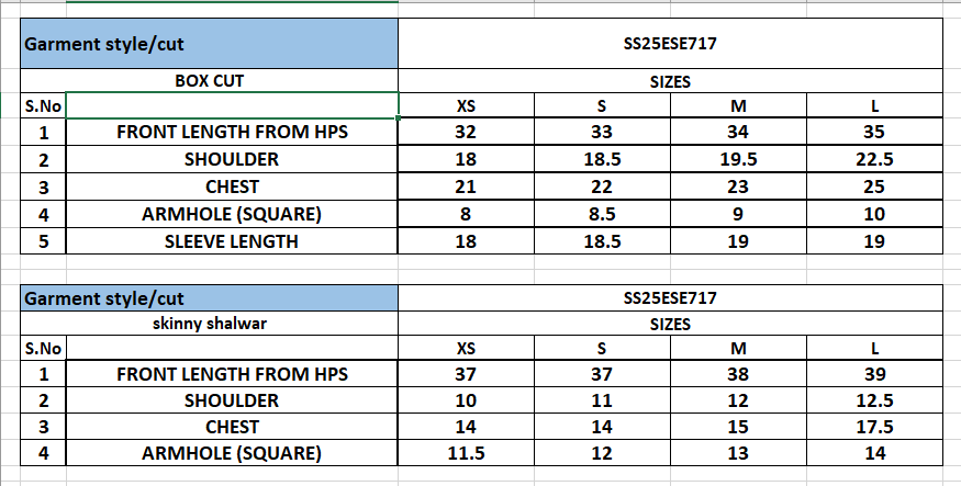 Size Chart