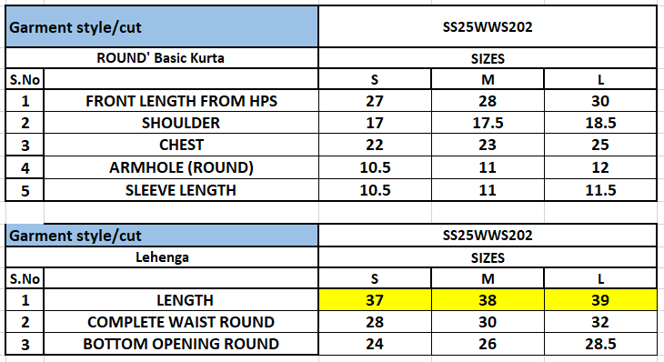 Size Chart