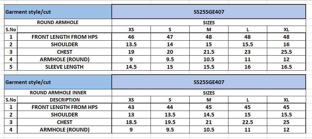 Size Chart