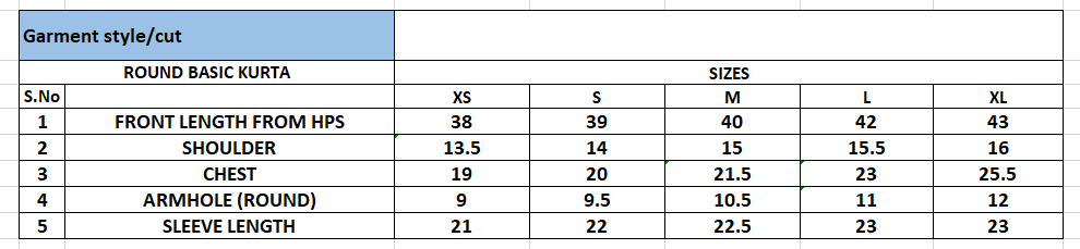 Size Chart