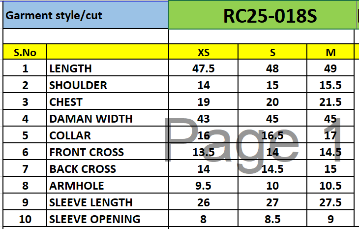 Size Chart