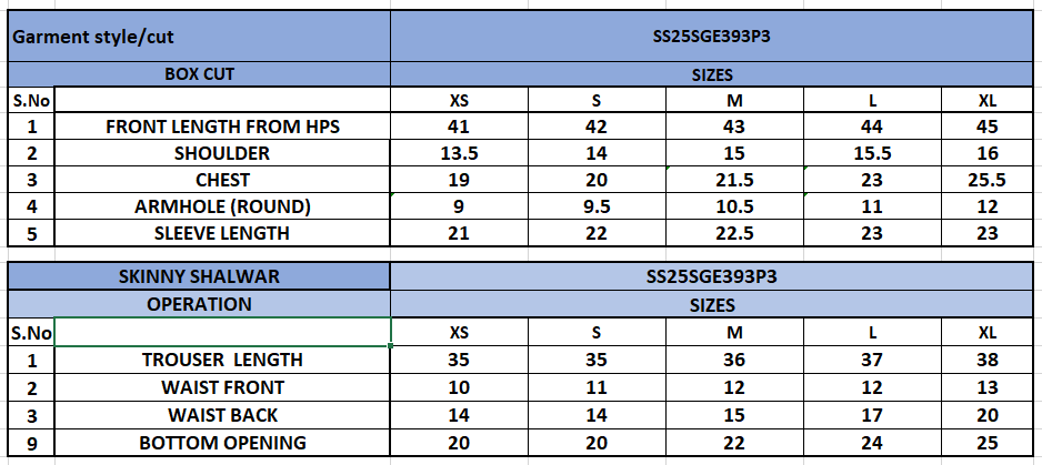 Size Chart