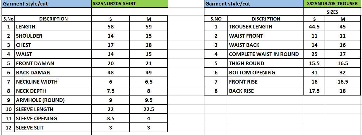 Size Chart