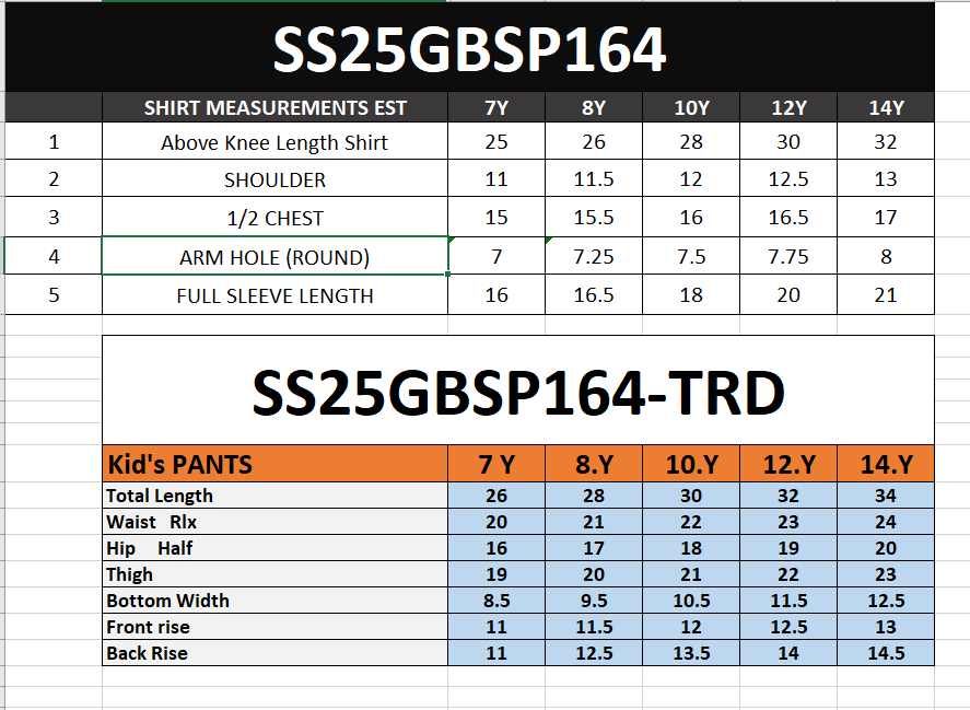 Size Chart
