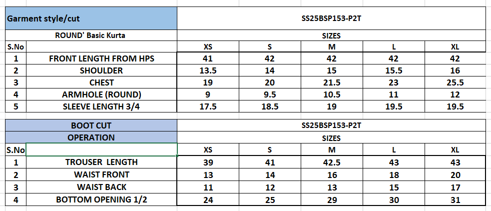Size Chart