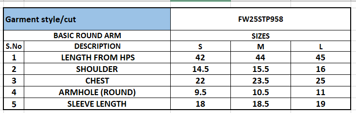 Size Chart