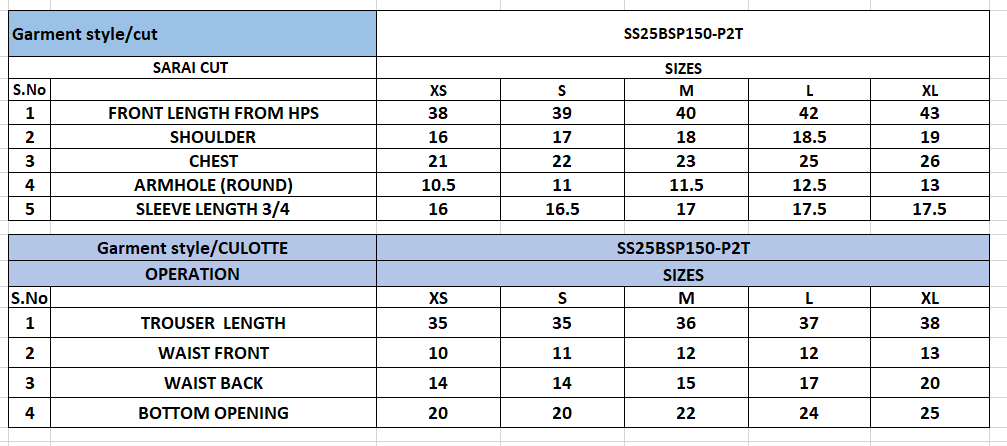 Size Chart