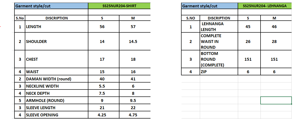 Size Chart