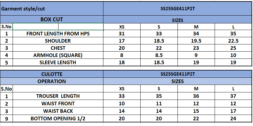Size Chart