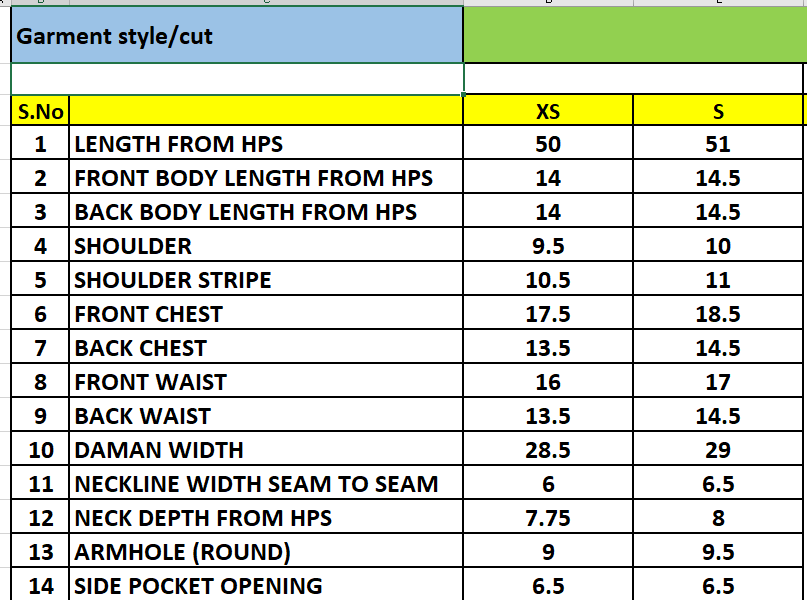 Size Chart