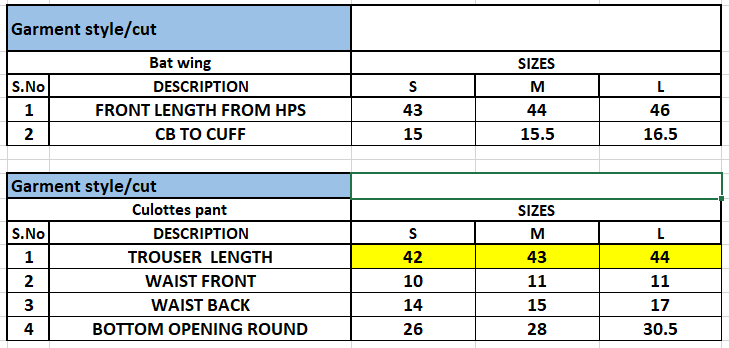 Size Chart
