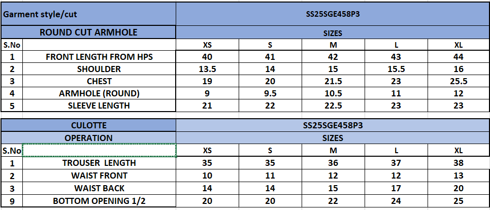 Size Chart
