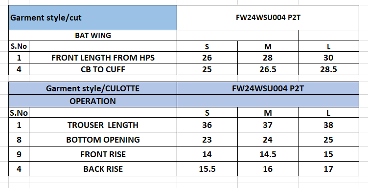 Size Chart